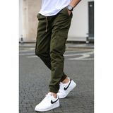 Serazat Erkek Kargo Pantolon Lastikli Paça Cüzdan Cepli Joger Pantolon - XL - 2XL - Haki Yeşil
