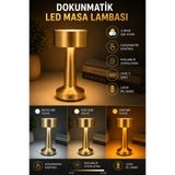 SerBugo Dekoratif Şarjlı Dokunmatik 3 Çeşit Renkli Led Masa Lambası USB Kablolu Abajur Ve Gece Lambası