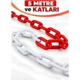 Serbugo Ikaz Ürünü 8mm Kırmızı-Beyaz Plastik Zincir - 5 Metre