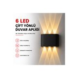 SerBugo SBL-001 AMBER Renk Dekoratif Çift Taraf Duvar Aydınlatma Led Aplik Duvar Lambası Modern Aplik Iç Dış Mekan