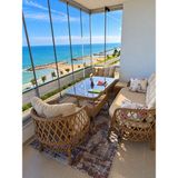 Sercan Garden Alaçatı Model Alımınyum Iskelettir (Galvanız Değıldir) Bambu Rattan Bahçe Balkon Takımı - Bej