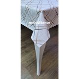 Sercan Kahverengi krem kareli kırışmaz yıldız Desen Kaymaz astarlı silinebilir yumuşak fantastik Pvc Muşamba Masa Örtüsü - Acı Kahverengi - 100 x 140 cm