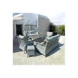 Sercangarden (Salıncak Hediyeli)Rattan Bahçe Takımı Oturma Grubu 3'Lü - 7 Kişilik Gri