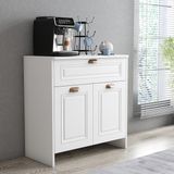Serçe Design Serçe Genç Odası Boyalı 3 Kapaklı Çekmeceli Çok Amaçlı Dolap - Beyaz | 2 Kapaklı, 1 Çekmeceli, Raflı, Mdf | 80X40X82 cm