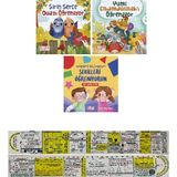 Serçe Duayı Öğreniyor - Yumi Elhamdülillahı Öğreniyor - Şekilleri Öğreniyorum Yapbozlu ve Tak-Çıkarlı Kitaplar 3'lü Set + Matematik Öğreten Ayraç