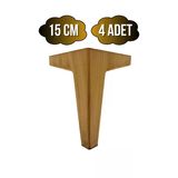 Serçe Düz 15Cm Plastik Ayak Mobilya Masa Ve Dolap Ayağı(15Cm)(Meşe) Meşe 15Cm 15Cm - 4 Adet