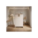 Serçedesign 2 Kapaklı 5 Raflı Çok Amaçlı Dolap Beyaz-Safir Meşe 137cm x 80cm - Mutfak Dolabı - Banyo Dolabı - Kiler Dolabı