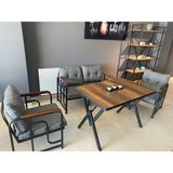 Serdem 2+1+1+Masa Bahçe Balkon Mobilya Takımı Gri