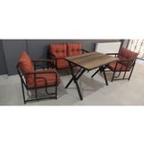 Serdem 2+1+1+Masa Bahçe Balkon Mobilya Takımı Turuncu
