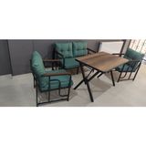 Serdem 2+1+1+Masa Bahçe Balkon Mobilya Takımı Yeşil