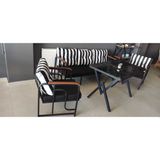 Serdem 3-1-1-Masa Bahçe Balkon Mobilyası Çizgili - Siyah - Beyaz