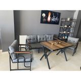 Serdem 3-1-1-Masa Bahçe Balkon Mobilyası Gri