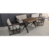 Serdem Dizayn Serdem 2+1+1+Masa Bahçe Balkon Mobilya Takımı Krem