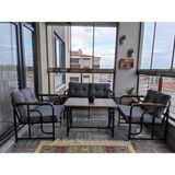 Serdem Dizayn Serdem 2+1+1+Sehpa Bahçe Balkon Mobilyası - Gri