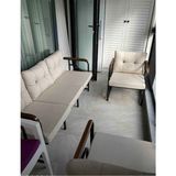 Serdem Dizayn Serdem 3+1+1+ Bahçe Balkon Mobilya Takımı Bej