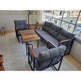 Serdem Dizayn Serdem 3+1+1+Sehpa Bahçe Balkon Mobilya Takımı Gri