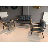 Serdem-(Ester)-2+1+1 Bahçe Balkon Mobilyası Koltuk Antrasit