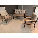 Serdem-(Ester)-2+1+1 Bahçe Balkon Mobilyası Koltuk Cappicino-Kazayağı