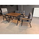 Serdem-(Ester)-2+1+1+Masa Bahçe Balkon Mobilyası Koltuk Gri