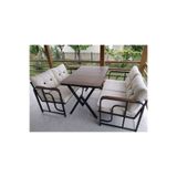 Serdemdizayn SERDEM 2+2+MASA METALBAHÇE BALKON TAKIMI SANDALYE OTURMA GRUBU(KREM)