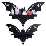 SEREIINO Yarasa Rafı - Tuhaflıklar ve Meraklar için Kancalı Ürkütücü Gotik Cadılar Bayramı Duvar Dekoru Mutfak ve Yatak Odası için - Kristal Raf - Kadınlar için Cadı Hediyeleri