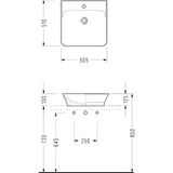Serel Kare Minimal Lavabo 50X50 cm - 2840TXS110H - Beyaz