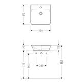 SEREL Kare Minimal Lavabo 50x50 cm - 2840TXS110H