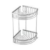 Serel Otel İkili Süngerlik Duş Rafı Şampuanlık 180 x 180 MM - 140109022 Krom