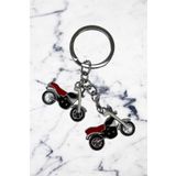 Serelia Kırmızı & Siyah Motorsiklet Tasarımlı Metal Anahtarlık