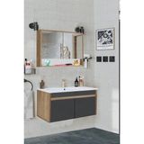 Serena Ea 100 Cm, Seramik Lavabolu Banyo Dolabı Seti, Mdf, Hazır Kurulu - Antrasit