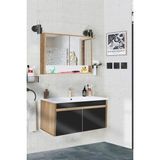 Serena Ea 100 Cm, Seramik Lavabolu Banyo Dolabı Seti, Mdf, Hazır Kurulu - Siyah