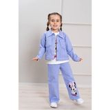 Serenad Kids Ideal Sepet-Yeni Sezon M.mause Desenli 3 Lü Pantolon Ceket ve Tshirt Takım 3-10 Yaş - 4 - 5 Yaş - Mor - Beyaz