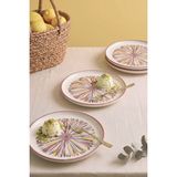 Serene Flower Nordic 4\'lü Pasta & Sunum Tabağı 22 cm - Çok Renkli