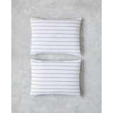 Serene Stripes Pamuklu 2'li Yastık Kılıfı 50x70 cm Lacivert