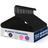 SereneLife 150 Parça Plastik Askılar - Yerden Tasarruflu, Ağır İş, İnce, Elbise Askısı Seti, Çamaşırhane/Günlük Kullanım için İdeal, 2,5 kg'a kadar dayanabilir. Montlar, Ceketler, Pantolonlar ve