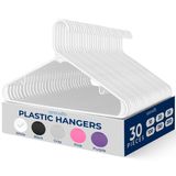 SereneLife 30 Parça Plastik Askılar - Yerden Tasarruflu, Ağır İş, İnce, Elbise Askısı Seti, Çamaşırhane/Günlük Kullanım için İdeal, 2,5 kg'a kadar dayanabilir. Montlar, Ceketler, Pantolonlar ve Elbise