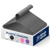 SereneLife 30 Parça Plastik Askılar - Yerden Tasarruflu, Ağır İş, İnce, Elbise Askısı Seti, Çamaşırhane/Günlük Kullanım için İdeal, 2,5 kg'a Kadar Tutabilir. Montlar, Ceketler, Pantolonlar ve Elbise