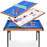 SereneLife 4'ü 1 arada Çoklu Oyun Masası, 4'x2' Katlanır Taşınabilir Spor Arcade Oyunları, Aksesuarlar, Masa Tenisi, Hava Hokeyi, Havuz Bilardo ve Shuffleboard, Kapalı, Dış Mekan, Her Yaş için
