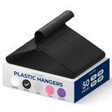 SereneLife 50 Parça Plastik Askılar - Yerden Tasarruflu, Ağır İş, İnce, Elbise Askısı Seti, Çamaşırhane/Günlük Kullanım için İdeal, 2,5 kg'a kadar dayanabilir. Montlar, Ceketler, Pantolonlar ve