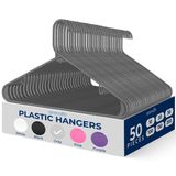 SereneLife 50 Parça Plastik Askılar - Yerden Tasarruflu, Ağır İş, İnce, Elbise Askısı Seti, Çamaşırhane/Günlük Kullanım için İdeal, 2,5 kg'a Kadar Tutabilir. Montlar, Ceketler, Pantolonlar ve Elbise