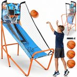 SereneLife Tek Halka Basketbol Atışları Elektronik LED'li Kapalı Ev Arcade Oda Oyunu Dijital Sepet Top Atış Skorbord&Oyun Zamanlayıcı Katlanır Kort Atış Sporları Çocuklar ve Yetişkinler için Oyuncu,