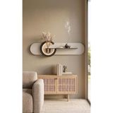 SERENGETI ART ANTORYUM AHŞAP PİLLİ LEDLİ İSKANDİNAV TARZI SALON DUVAR RAFI MODERN ÇİÇEKLİK 38 X 135 CM