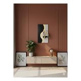 SERENGETI ART MANOLYA AHŞAP PİLLİ LEDLİ İSKANDİNAV TARZI SALON DUVAR RAFI MODERN ÇİÇEKLİK 40 X 70 CM