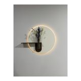 SERENGETI ART ORKİDE AHŞAP PİLLİ LEDLİ İSKANDİNAV TARZI SALON DUVAR RAFI MODERN ÇİÇEKLİK 40 X 75 CM