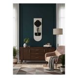 SERENGETI ART YONCA AHŞAP PİLLİ LEDLİ İSKANDİNAV TARZI SALON DUVAR SAATİ MODERN ÇİÇEKLİK 40 X 110 CM
