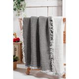 Serenia Dream Dolgulu Müslin Bebek Battaniyesi Gri - 120 x 120 cm