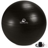 Serenily Fitness için Egzersiz Topu - Ev Spor Salonu ve Yoga Aksesuarları için Yoga Topu Sandalyesi. Egzersiz Kılavuzu ve Pompalı Hamilelik için Doğum Topu. Denge Antrenörü, Pilates, Terapi ve Ofis