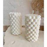 Serenity Haven 2 Li Silindir Bubble Mum Pearl Candle Kokulu Soy Wax 105 Adet Vanilya Aromalı Beyaz - Seçenek 1