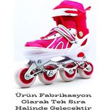 Serenity Haven Can Sport Ayarlanabilir Işıklı Tekerlekli Alıştırma Pateni Tek Sıra 4 Tekerlek Pembe Kız Çocuklar İçin