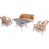 Serenity Üçlü Rattan Bahçe Balkon Oturma Grubu | Rehome - Dikdörtgen - 1